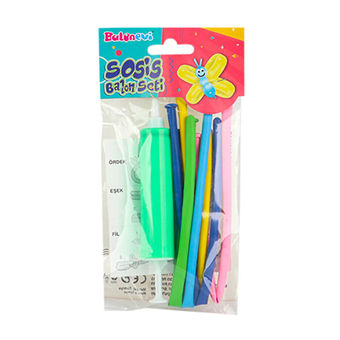 Sosis Şekilli Balon Seti Yeşil