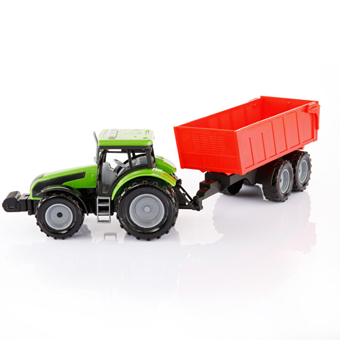 Römorklu Pilli Traktör Yeşil