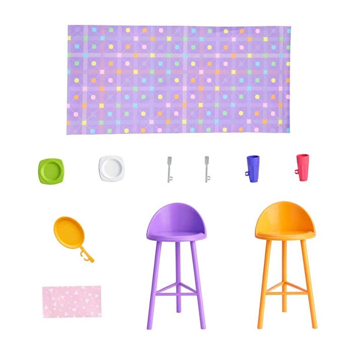 Barbie Portatif Tatil Evi Bebek ve Oyun Seti HRJ77