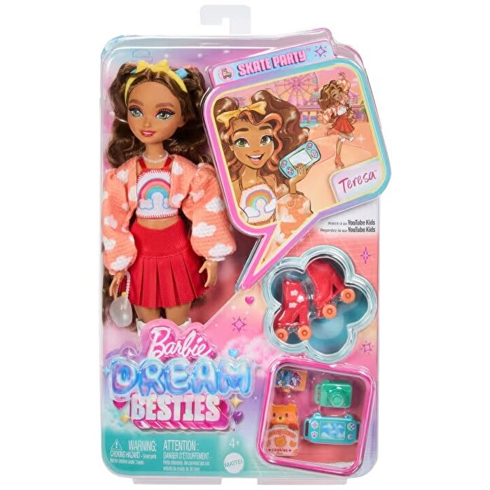 Barbie Dream Besties Paten Partisi Teresa Bebek ve Aksesuarları JFX98