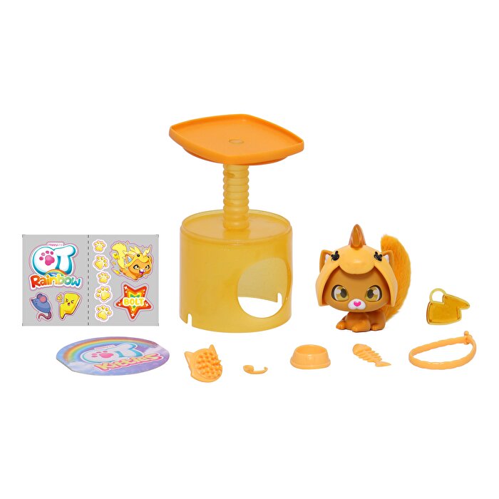 QT Kittie Gökkuşağı Serisi Sürpriz Aksesuarlı Yavru Kedi Zap