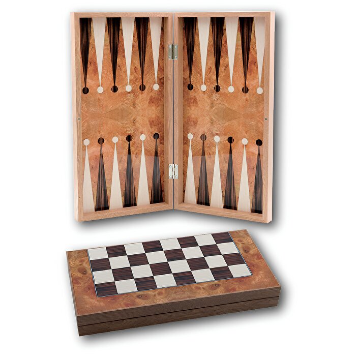 Klasik Gül Desenli El Yapımı Tavla