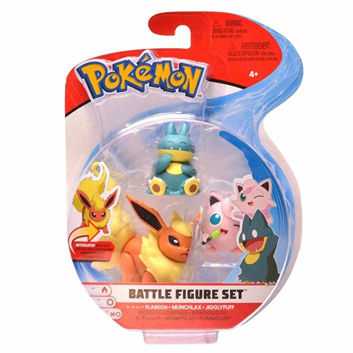 Pokemon Battle Figür 3'lü Set S10 Flareon Munchlax Jigglypuff