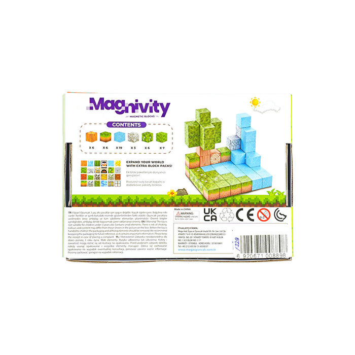 Magnivity Orman Temalı Manyetik Bloklar Kutu 47 Parça