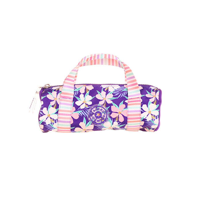 Kaukko Travel Double Stripe Mor Kalem Çantası