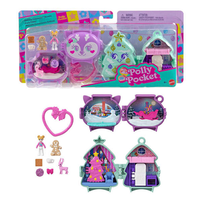 Polly Pocket Sevimli Yılbaşı 2'li Paket Oyun Seti JGM53