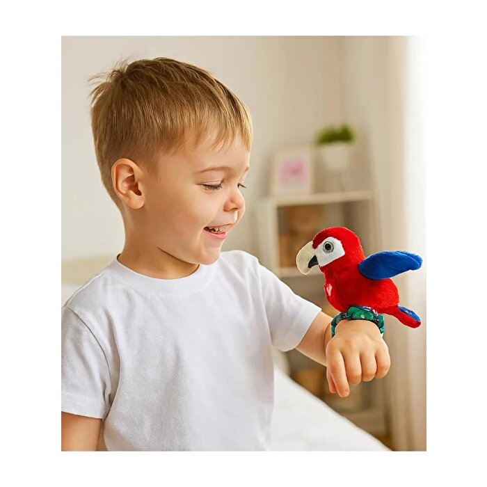 Happy Yappers Slap Bant Kırmızı Konuşan ve Taklit Eden Papağan