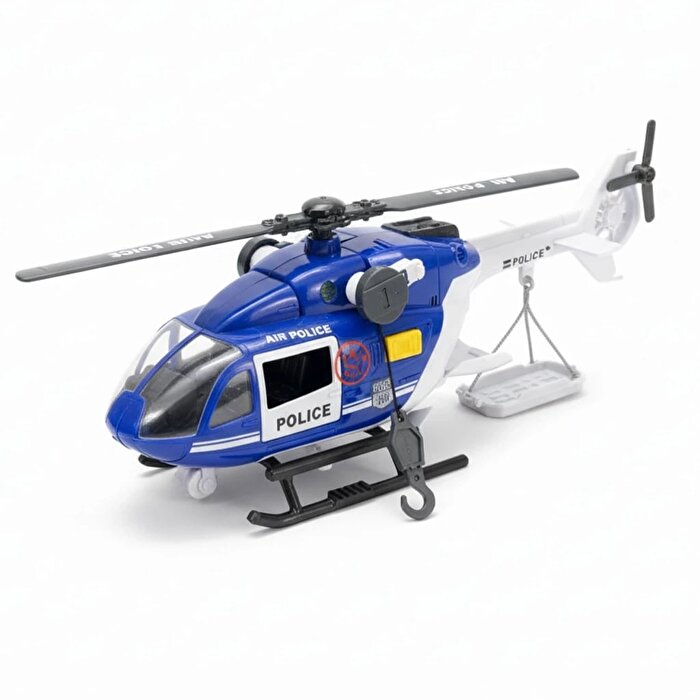 Pervaneli Işıklı ve Sesli Sürtmeli Polis Helikopteri 30 Cm