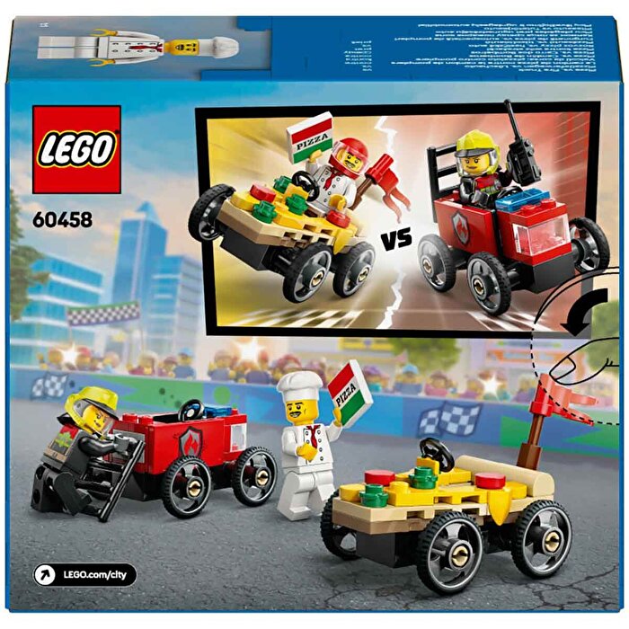 LEGO City Pizza Arabası İtfaiye Kamyonuna Karşı Yarış Arabası Paketi 60458