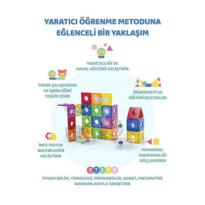 Magly Ball Run Parkur Oyunu 101 Parça Manyetik Yapı Seti