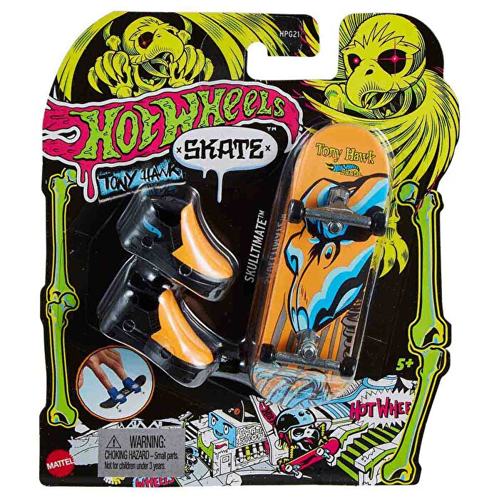 Hot Wheels Skate Neon Temalı Parmak Kaykay ve Ayakkabı Paketi Skulltimate HPG25