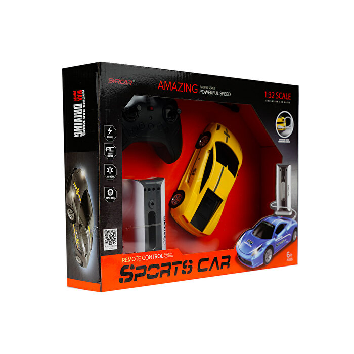 Şarj İstasyonlu Uzaktan Kumandalı Spor Sarı Araba