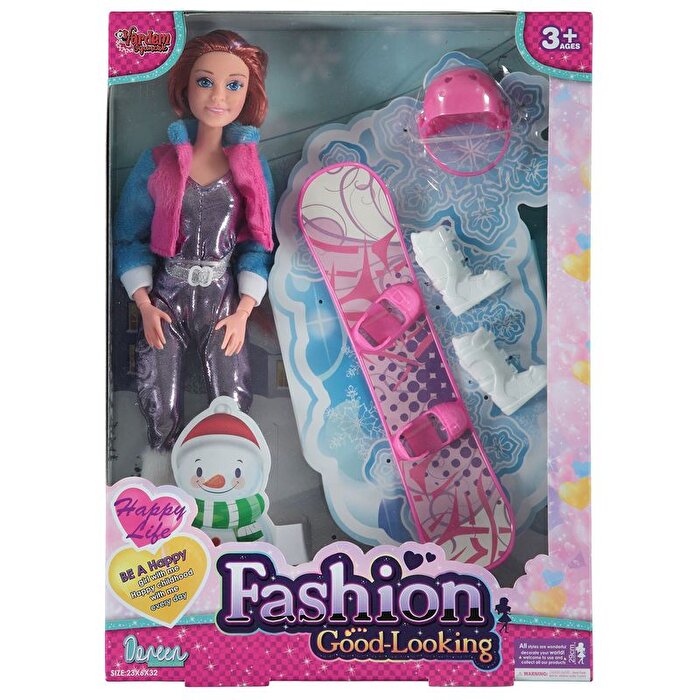 Aksesuarlı Kayakçı Oyuncak Bebek Renkli