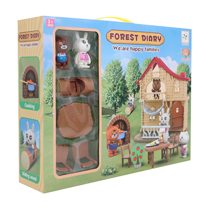 Kırmızı Çatılı Orman Evi ve Figürler