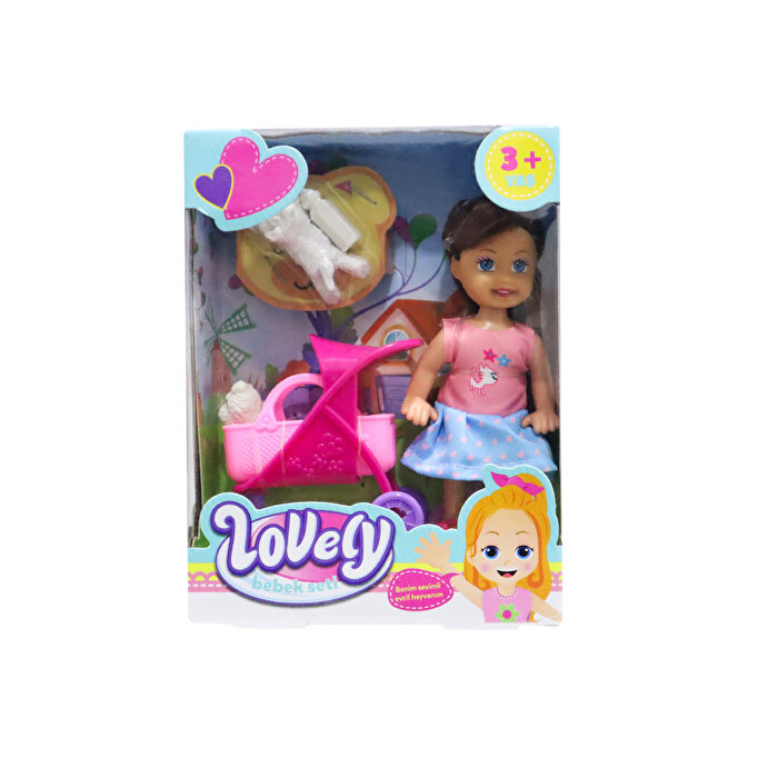 Lovely Mini Bebek Pembe Sepetli Oyun Seti