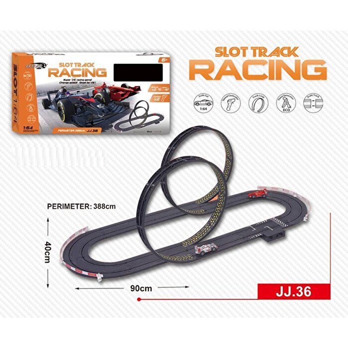 1:64 Ölçekli Pilli 2 Araçlı Yarış Seti