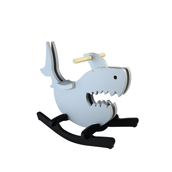 Boyalı Ahşap Sallanan Köpekbalığı