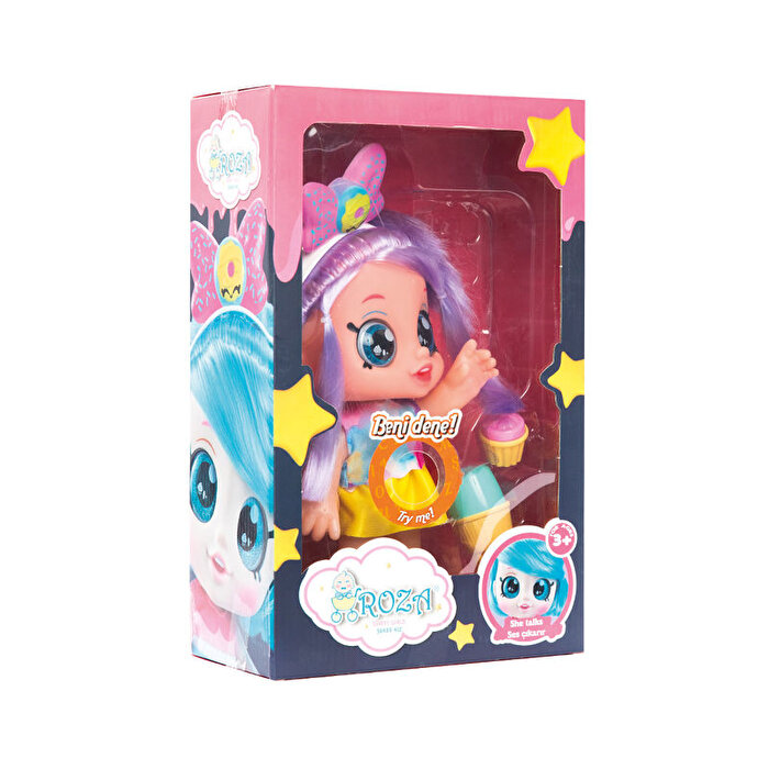 Roza Şeker Kız Sarı Etekli Fonksiyonlu Bebek