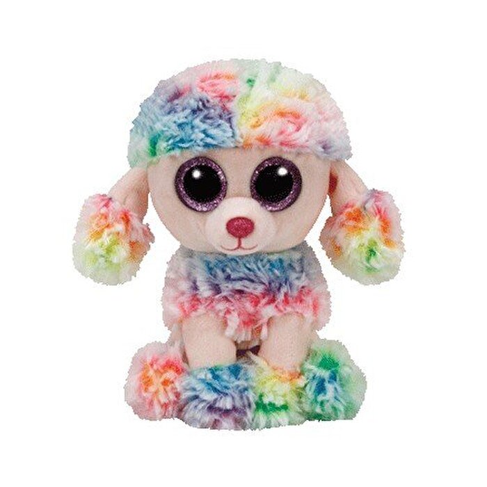 TY Beanie Boos Rainbow - Multicolor Poodle Med
