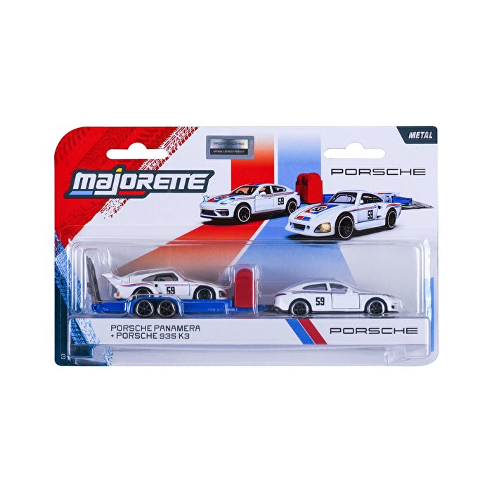 Majorette Porsche Deluxe Trailer 3’lü Set Porsche Panamera + Porsche 935 K3