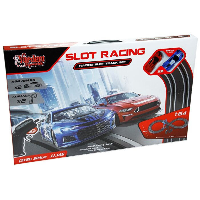 Pilli 2 Araçlı Yarış Seti 1:64 Kırmızı Lacivert Araba