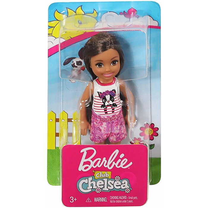 Barbie Chelsea Köpek Desenli Tişörtlü Bebek FRL81