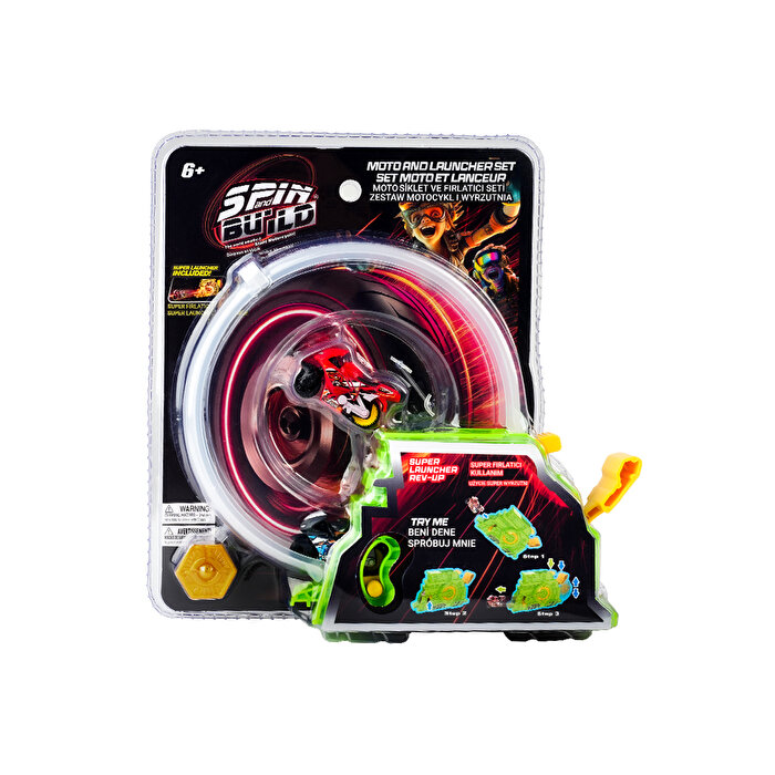 Spin N Build Motosiklet ve Fırlatıcı Seti