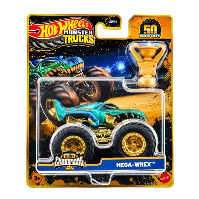 Hot Wheels Monster Trucks Bigfoot Trophy Şampiyonları Mega Wrex JDW01