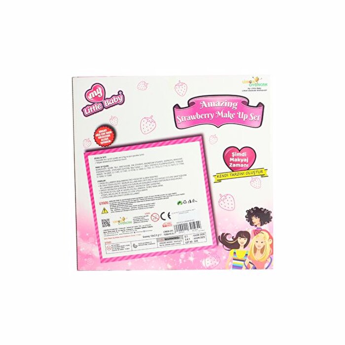 Çilek Kutulu Üçlü Makyaj Seti Kırmızı Çilek