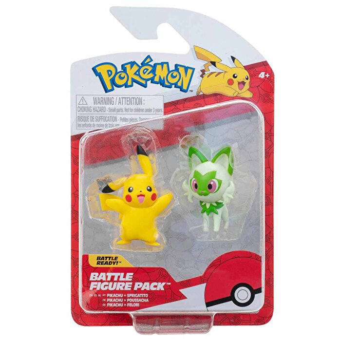 Pokemon Battle Figür 2'li Seti Pikachu ve Sprigatito
