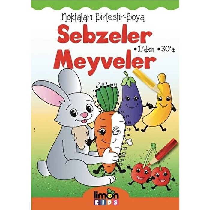 Noktaları Birleştir Boya Sebzeler Meyveler