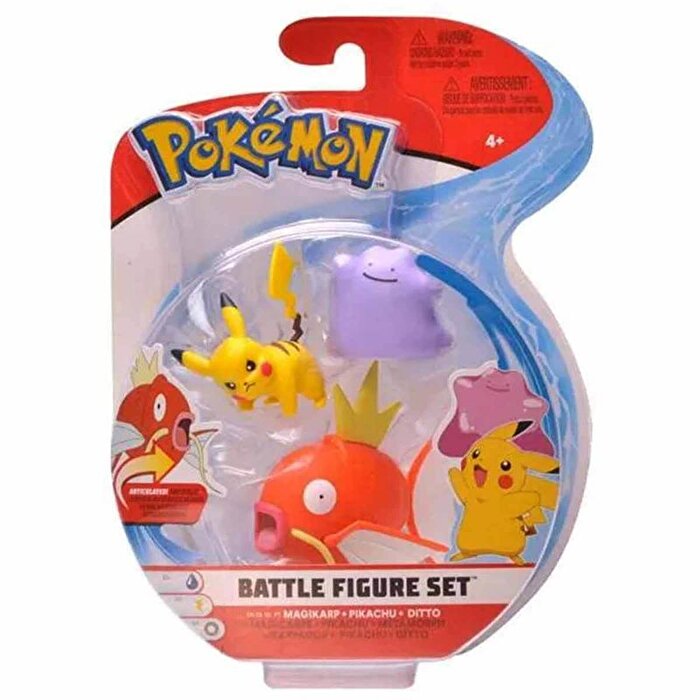 Pokemon Battle Figür 3'lü Set S10 Magikarp Pikachu Ditto