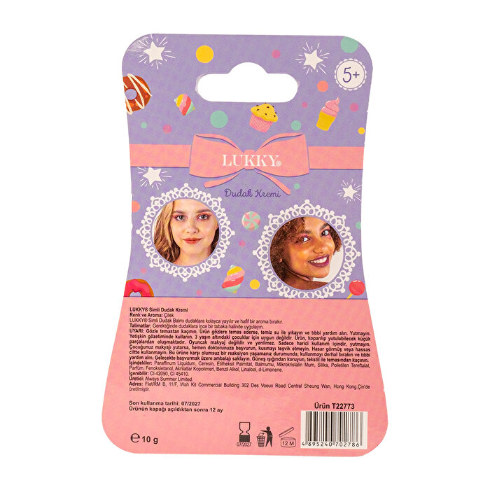 Lukky Simli Çilek Aromalı Kırmızı Dudak Balm