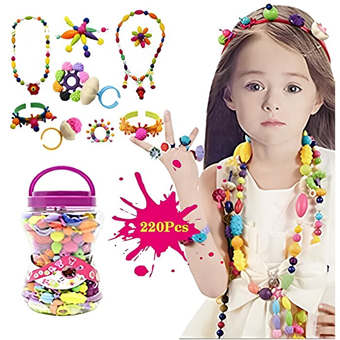 DIY Boncuk Takı Yapma Seti 220 Parça