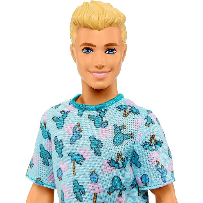 Barbie Yakışıklı Ken Bebekler Kaktüs Desen Tişörtlü HJT10