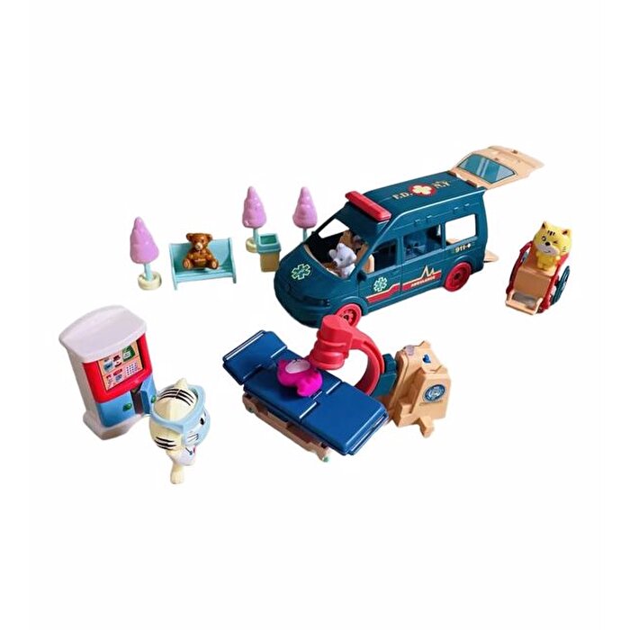 Meow Meow Yeşil Sesli Işıklı Ambulans Oyun Seti Seri 2