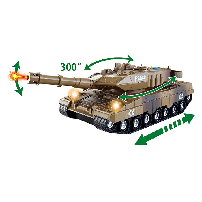 Sür Gitsin Sesli Işıklı Sarı Askeri Tank