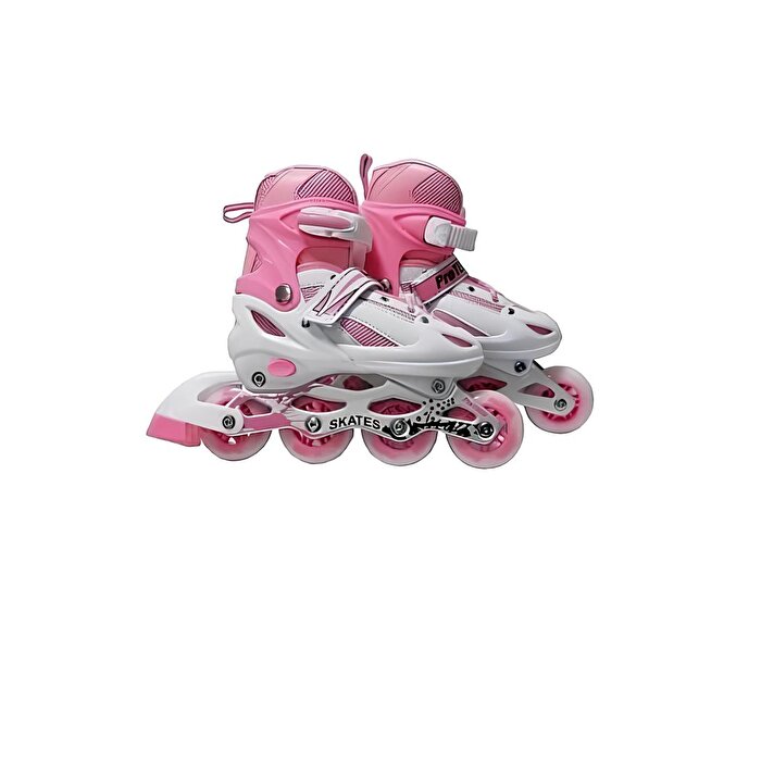Işıklı 4 Tekerlekli Ayarlanabilir Paten Pembe 34-37