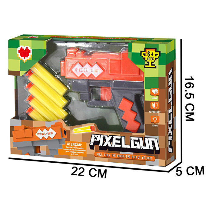 Pixel Gün Dart Atan Tabanca Turuncu 20 Cm