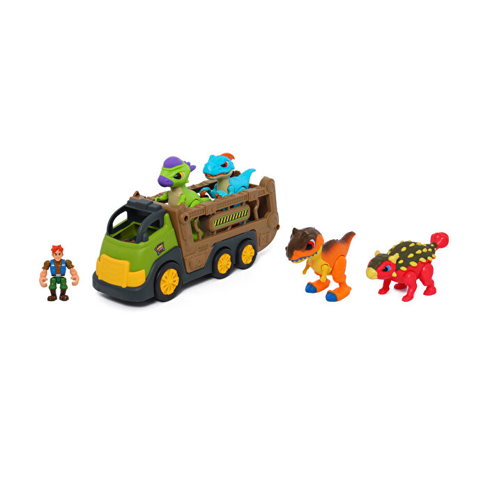 Dino Troops Kids 4'lü Dino Transporter Truck
