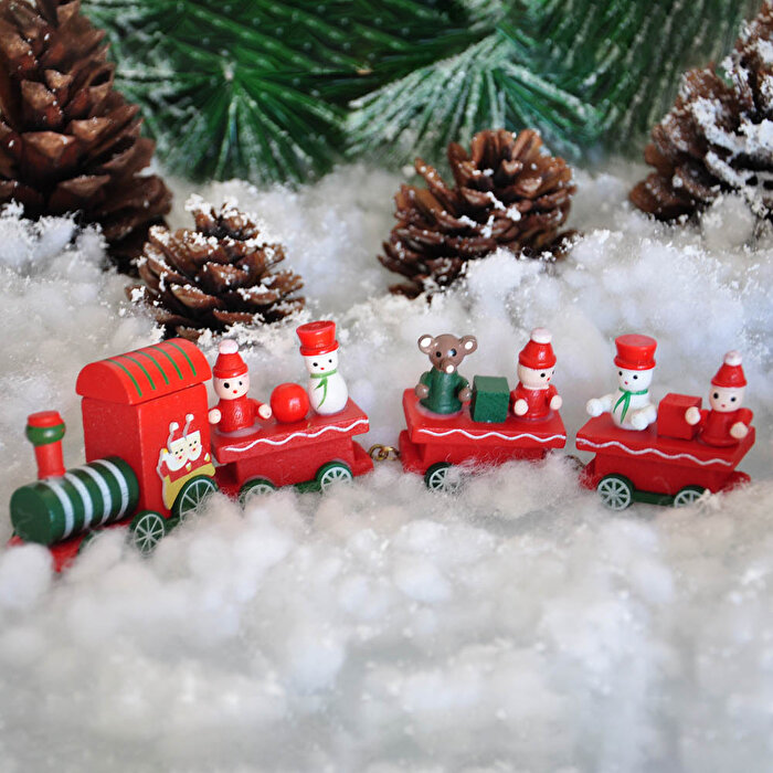 Yılbaşı Ahşap Süslü Tren 4