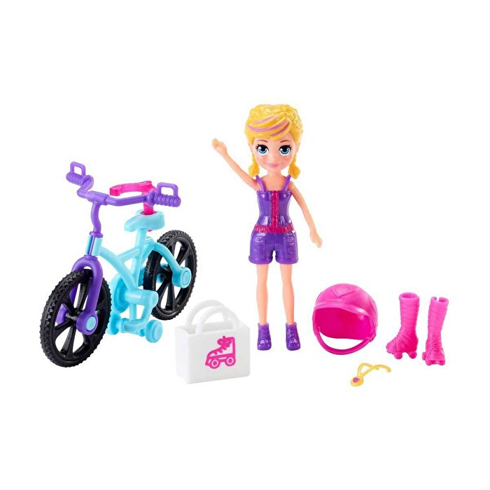 Polly Pocket ve Bisikleti Oyun Setleri Bisikletle Alışverişte GFP94