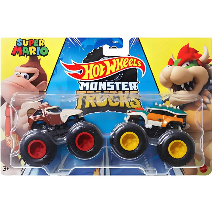 Hot Wheels Monster Trucks Güçlü İkili 1:64 Arabalar Donkey Kong ve Bowser
